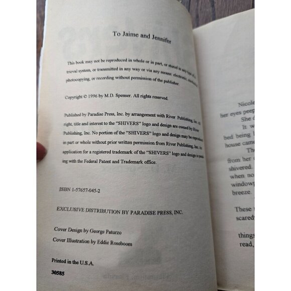 Shivers The Enchanted Attic by M.D. Spenser Horror Paperback Book Vintage 1996 - Picture 5 of 9